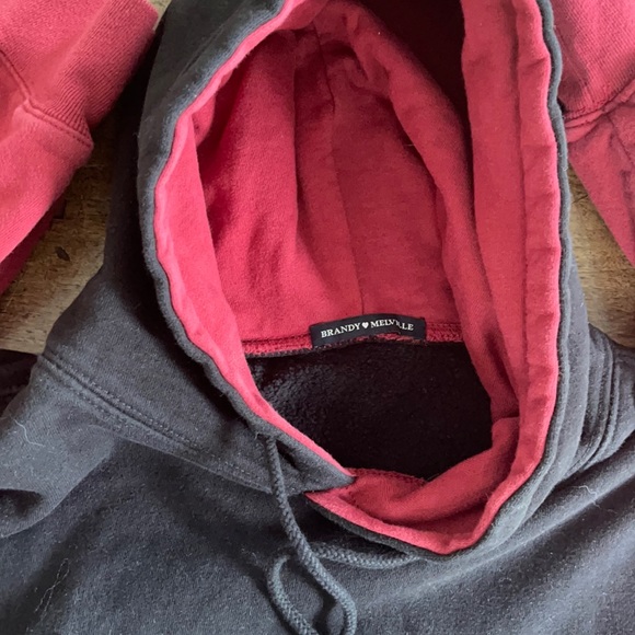 Brandy Melville Tops - brandy melville christy red and black hoodie